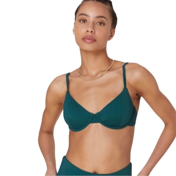 Mindy & Andie Swim The Bermuda Bikini Top Dragonfly Green Size L - Picture 1 of 10